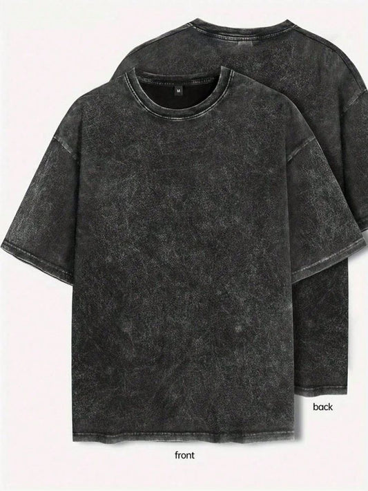 Classic Black Oversized Acid Wash T-Shirt