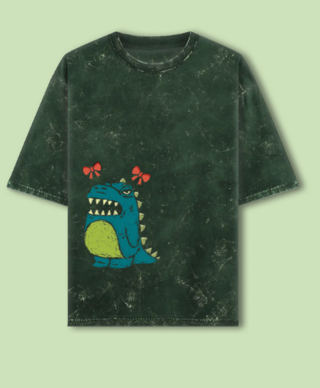 “Grumpy Dino Drip – Crizoo Acid Wash Tee”